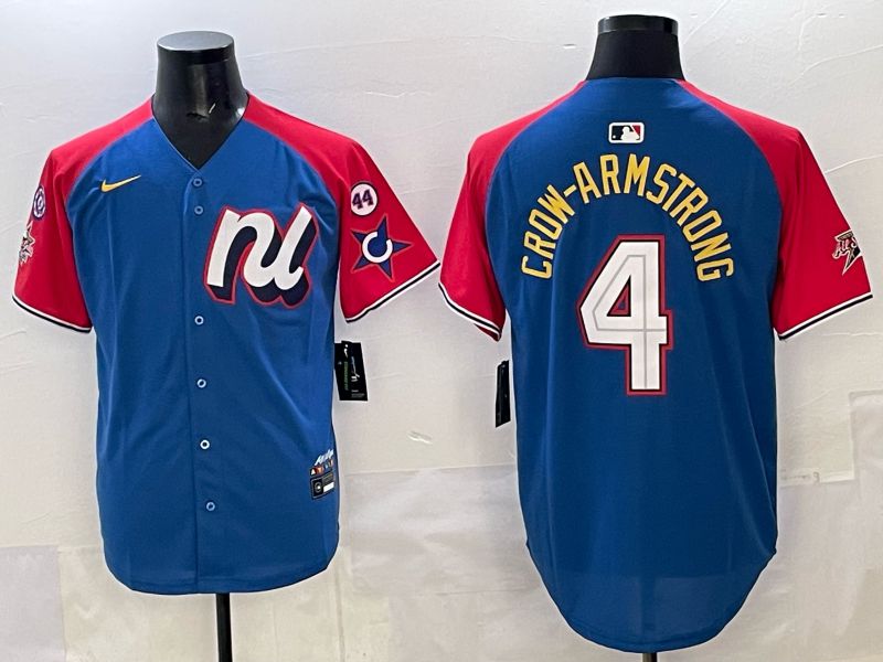 Men Chicago Cubs #4 Crow-Armstrong Blue red All star 2025 Nike MLB Jersey style 06